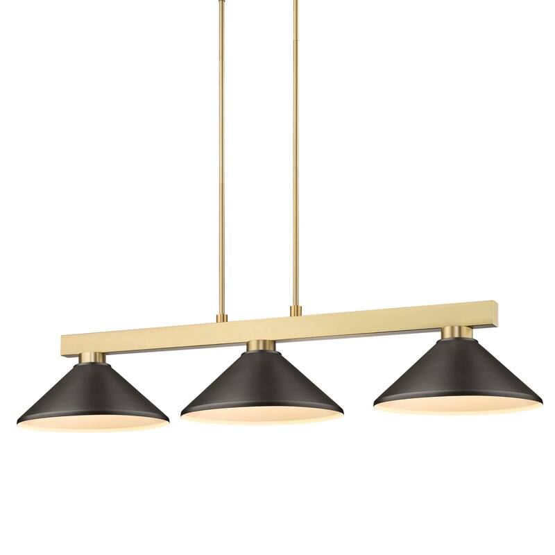 Z-Lite 152-MBRZ Cobalt 3 Light 50" Wide Linear Pendant with Bronze - Modern Gold