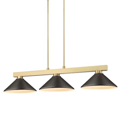 Z-Lite 152-MBRZ Cobalt 3 Light 50" Wide Linear Pendant with Bronze