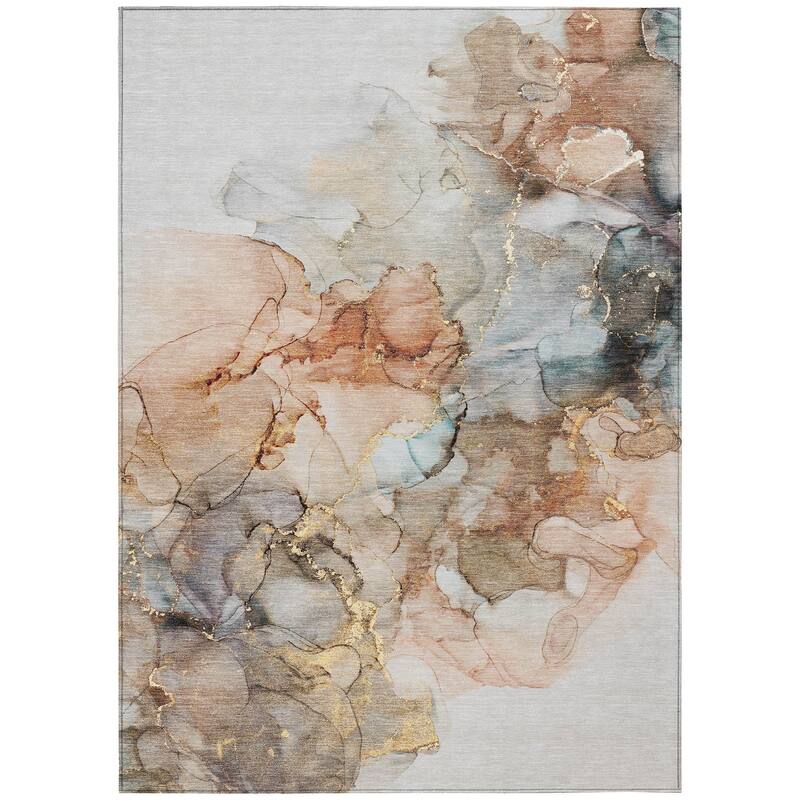Elfi Modern Art-Inspired Weather Resistant Blended Style Outdoor Rug