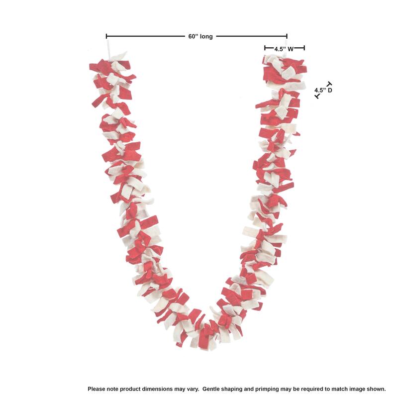 60" Felt Fabric Garland - Red White