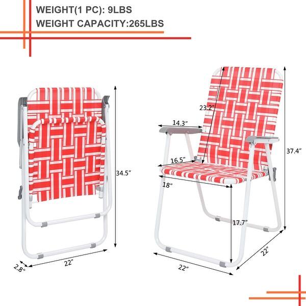 2pcs Steel Tube PP Webbing Bearing 120kg Folding Strip Beach Chair ...