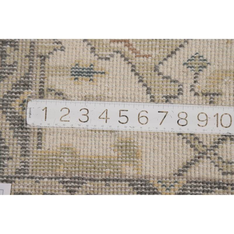 Ivory Oushak Oriental Runner Rug Handmade Wool Carpet - 2'7"x 7'11"