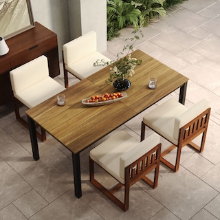 Christopher Knight Home Outdoor Rustic Acacia Wood 5-Piece Dining Sets