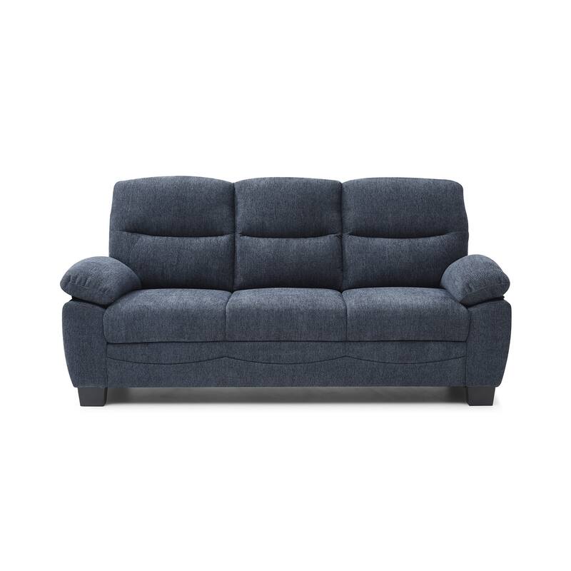 Summerton 78 in. Pillow Top Arm Polyester Straight Sofa - Blue