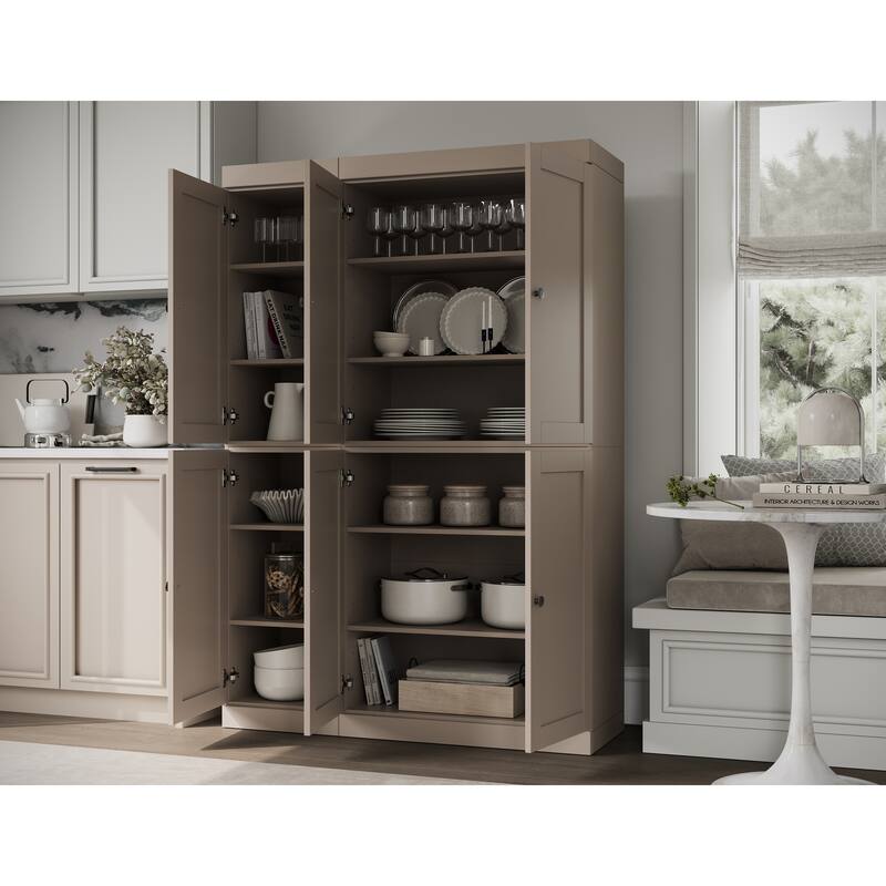 Palace Imports 100% Solid Wood 48.5" Pantry Cabinet with Shaker Doors and Adjustable Shelves