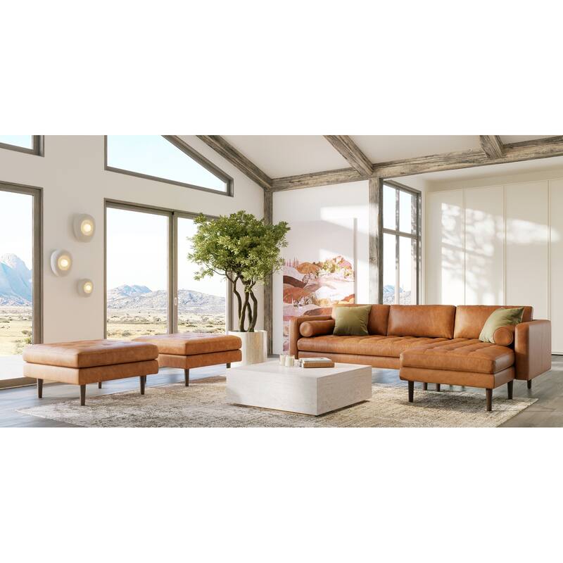 Poly & Bark Napa Ottoman - Full Grain Genuine Italian Leather