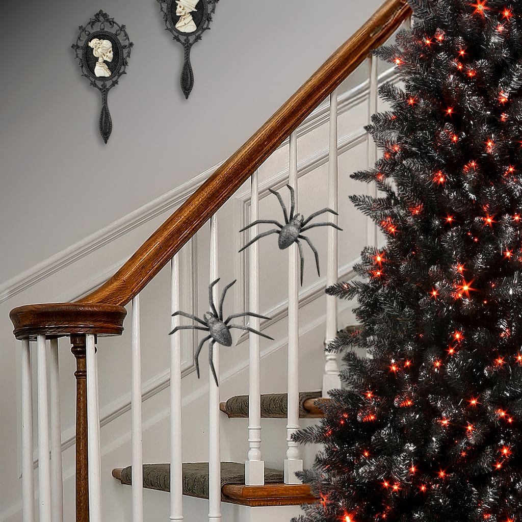 8" Plastic Glitter Spider