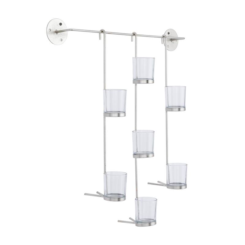 Metal 7 Candle Wall Sconce - Silver - CosmoLiving by Cosmopolitan