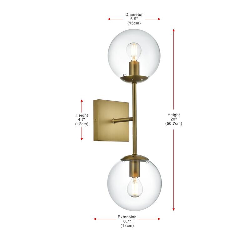 Elegant Lighting LD2357 Neri 2 Light 6" Wide Vanity Light