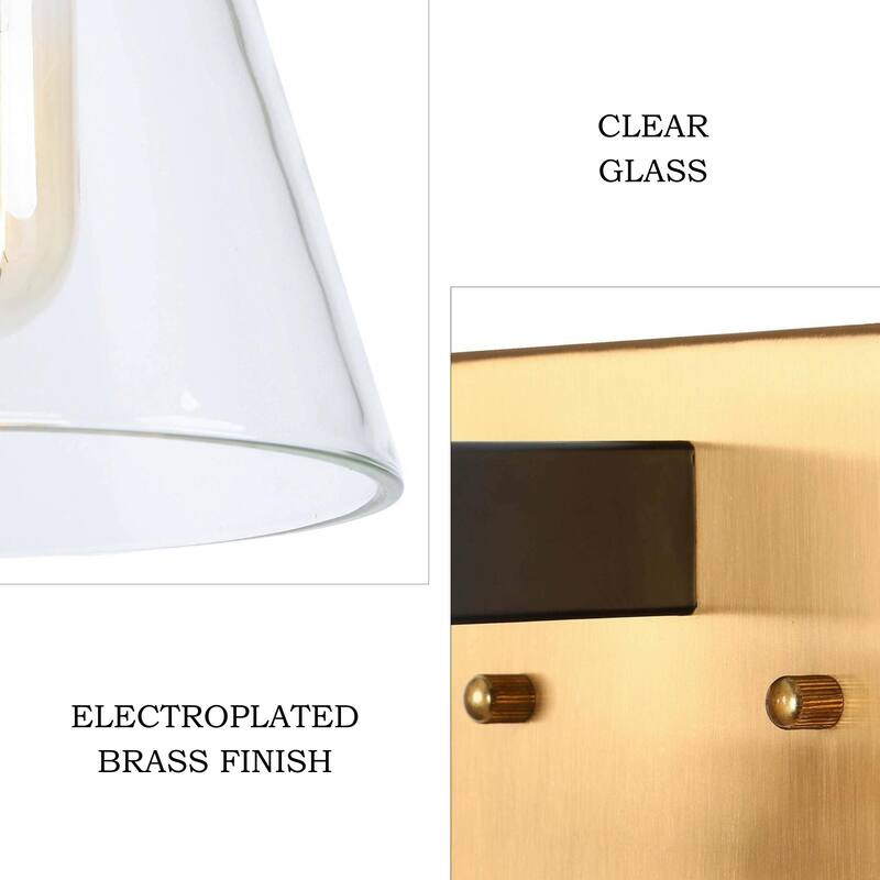 Modern 1-Light Black Gold Glass Wall Sconce Dimmable Bathroom Vanity Lights