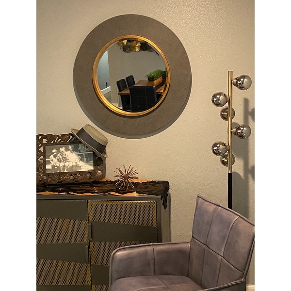 Antique Gold Round Mirror 30x30x1.89 Transitional Beveled Glass Includes Hardware Antique Gold Round Mirror 30x30x1.89 Transitional Beveled Glass Includes Hardware