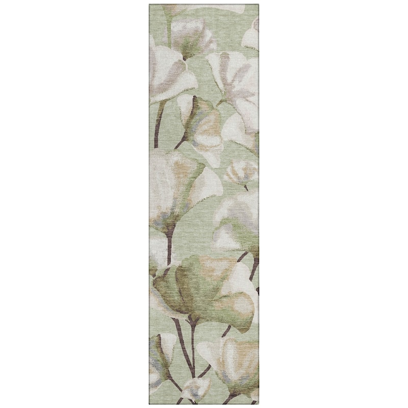 Machine Washable Indoor/ Outdoor Floral Love Chantille Rug