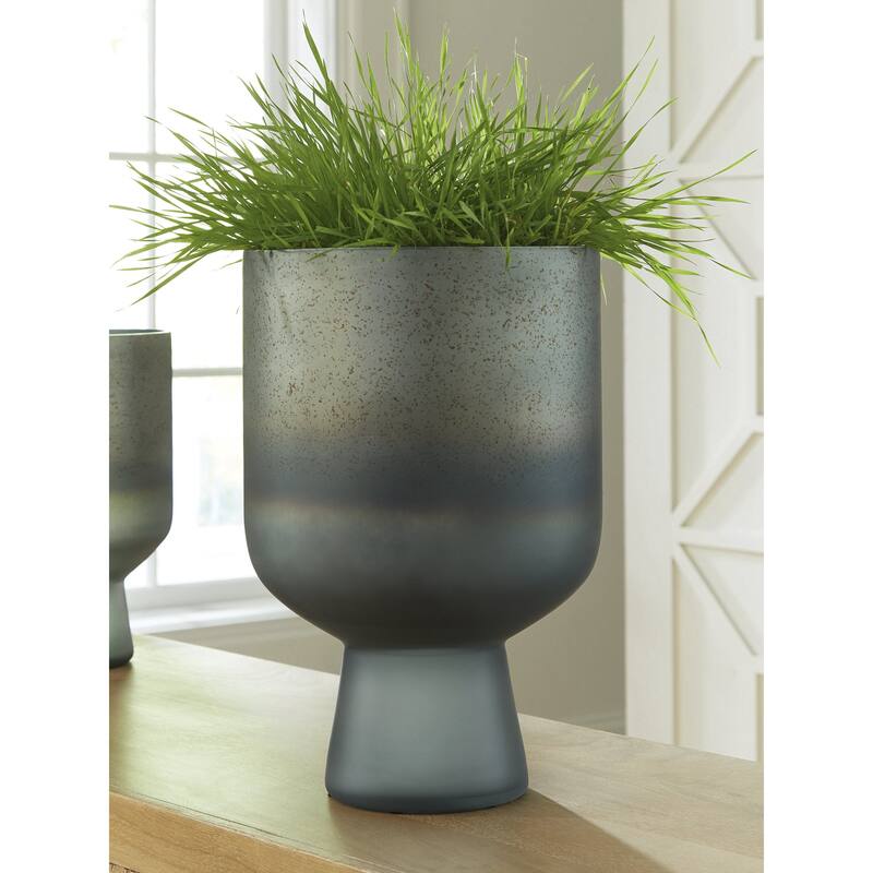 Signature Design by Ashley Pennmore Blue Vase - 10" W x 10" D x 15.25" H