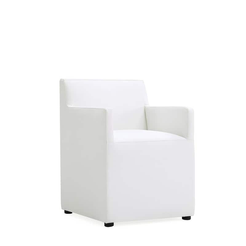 Manhattan Comfort Anna Modern Square Faux Leather Dining Armchair