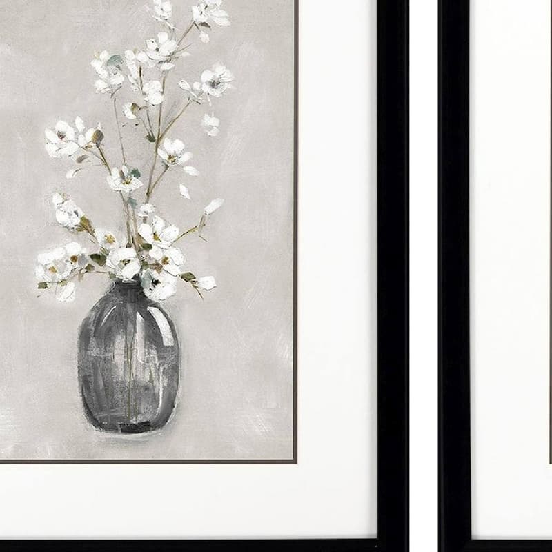 HomeRoots Set Of Two Cottage Spring Black Framed Wall Art