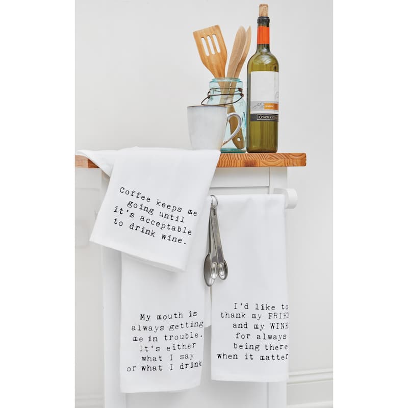 Friends & Wine Printed Kitchen Towel