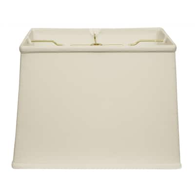 16" White Throwback Rectangle Linen Lampshade - 10" L x 16" W x 10.75" H