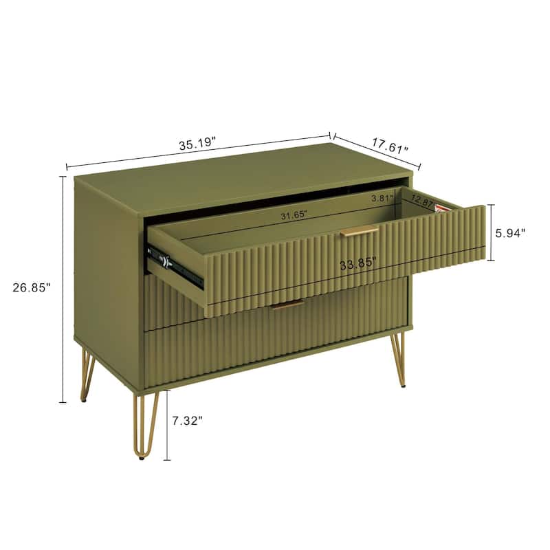 Manhattan Comfort Dumbo Modern 3 Drawer Bedroom Dresser