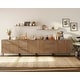 preview thumbnail 16 of 21, 126" Modern Reeded 8-Door Sideboard With Drawers, 4-In-1 Wooden Credenza Walnut