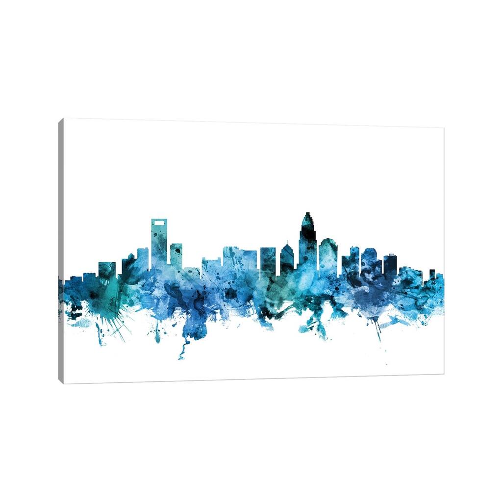 iCanvas "Charlotte, North Carolina Skyline" by Michael Tompsett Canvas Print