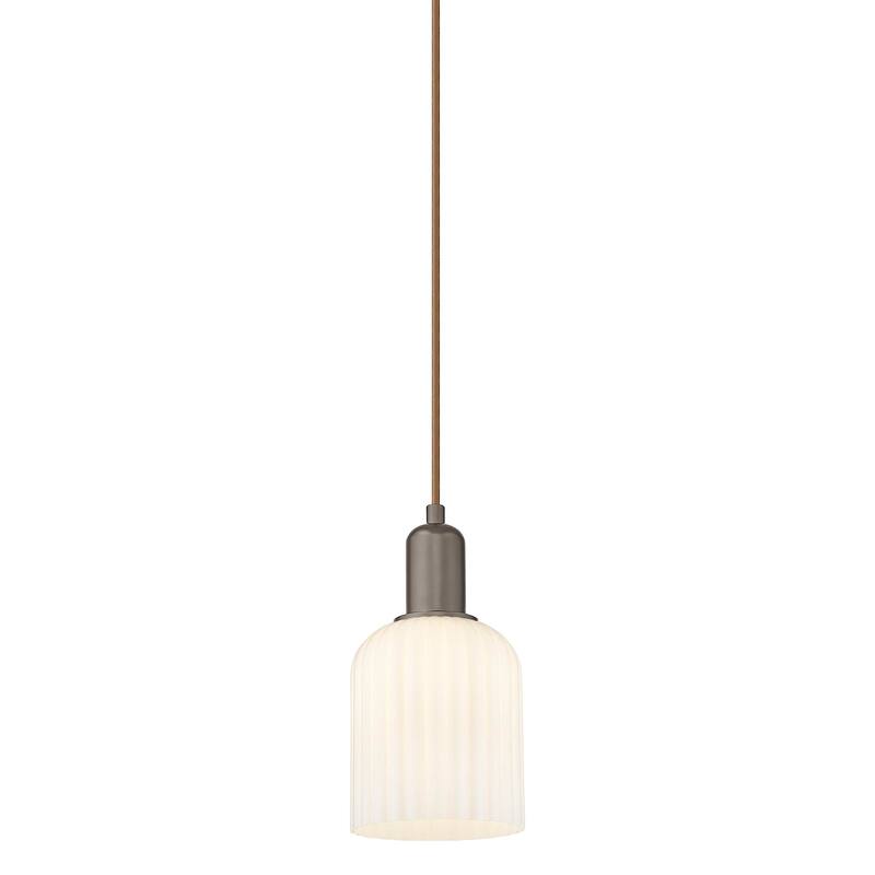 Innovations Lighting 716-1P-18-12 Bridal Veil Pendant Bridal Veil 12" - Oil Rubbed Bronze / Gloss White
