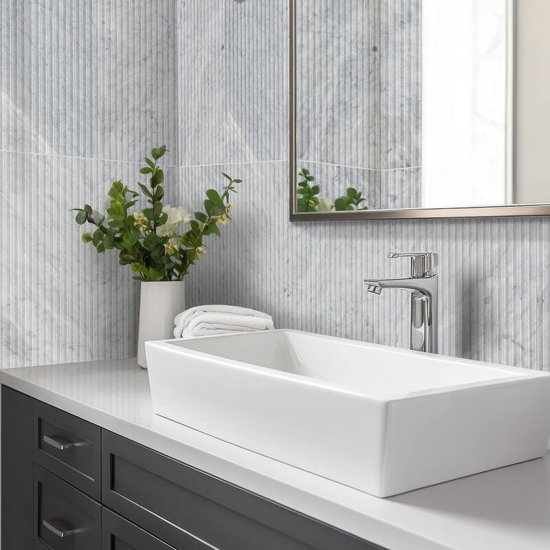 Ackland AKM-M-FL24X12FTLH-CA Flutelle - 12" x 24" Marble Linear Wall