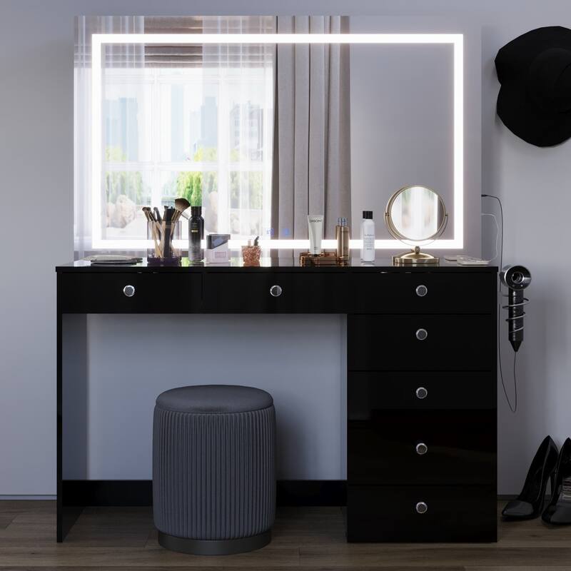 Round Ottoman Elegant Vanity Stool and Footrest for Bedroom, Makeup Desk, or Living Room