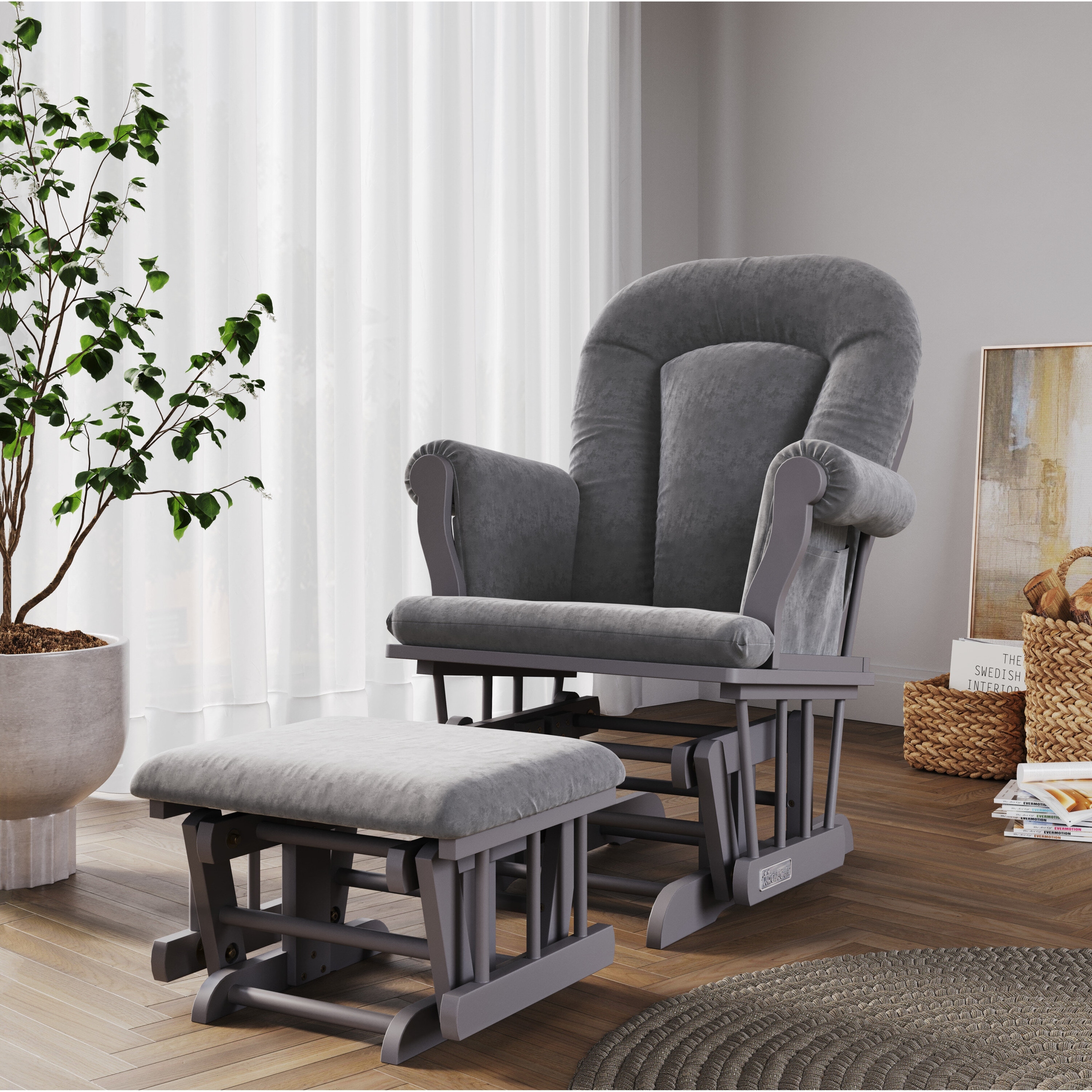 Forever Eclectic Cozy Glider Rocker and Ottoman Bed Bath Beyond 28593931