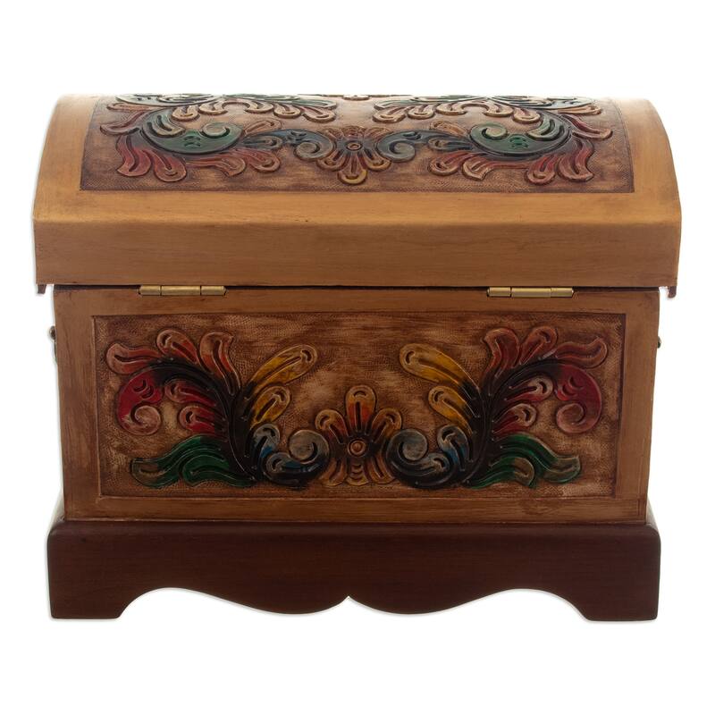 Novica Handmade Colonial Secret Mohena Wood And Leather Jewelry Box