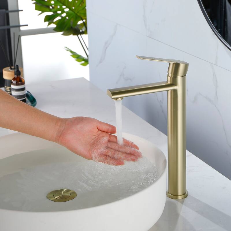 Single Handle Single Hole Bathroom Faucet - 6"12"