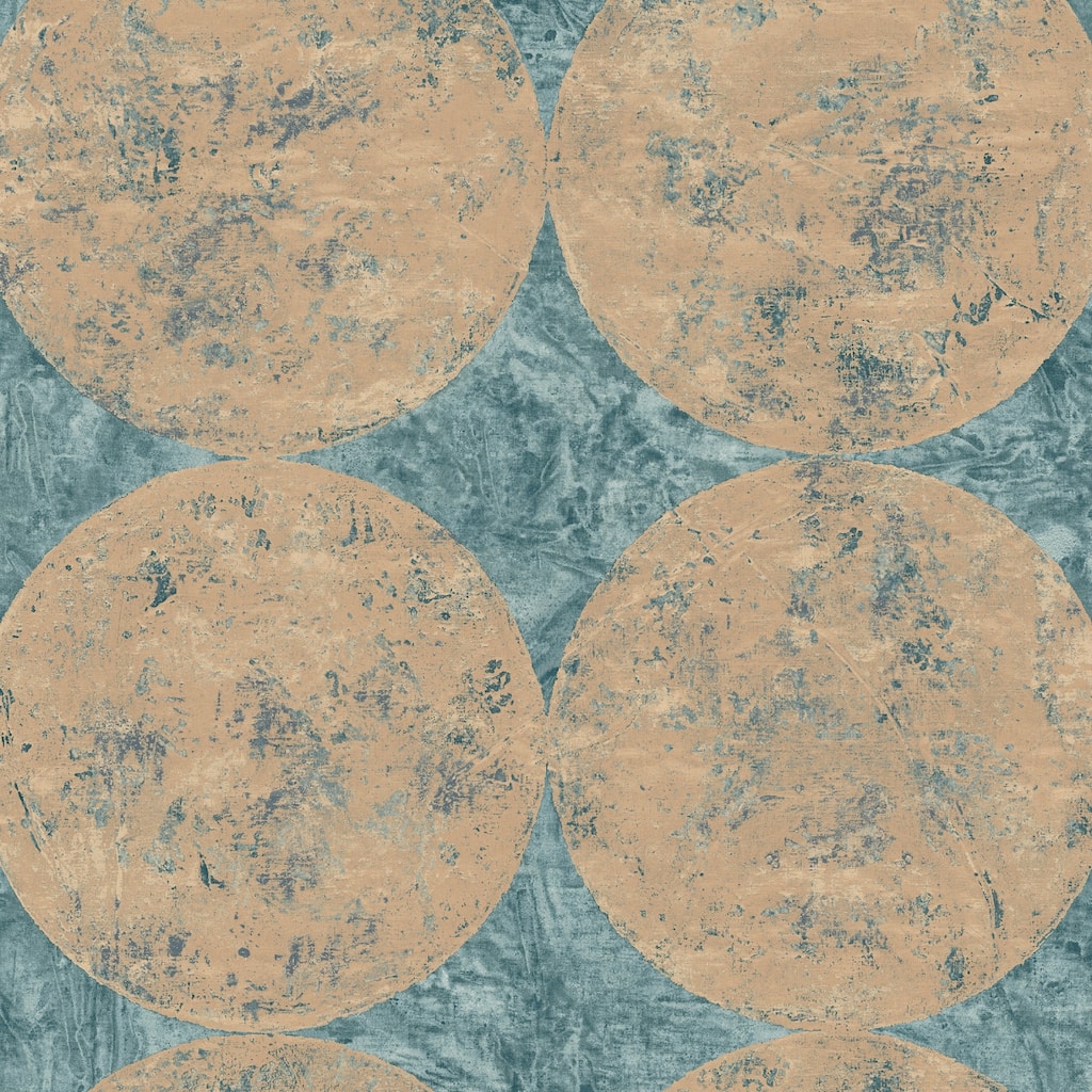 Seabrook Designs Fulton Faux Texture Circles Unpasted Wallpaper