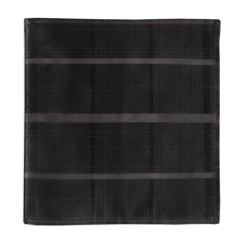 Elrene Elegance Plaid Damask Fabric Set of 4 Napkins - 17" w x 17" l