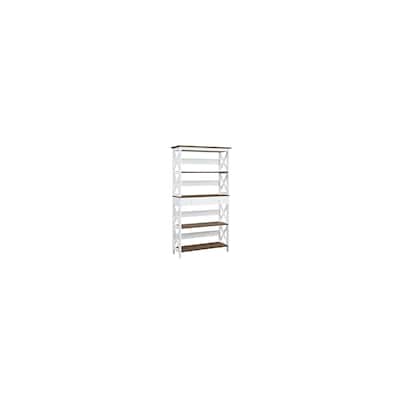 5-Tier Bookcase with Drawer and X-Pattern Detailing for Modern Display and Hidden Storage - 31.5