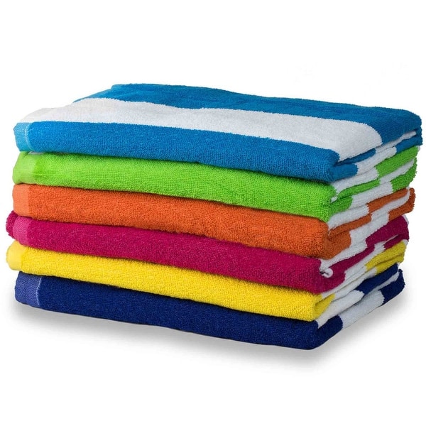 slide 2 of 4, Copa Cabana 6- Piece 100 Cotton Beach Towel Multi Color - 30"x60"