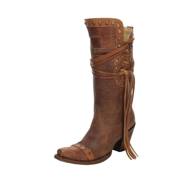 corral fringe leather western boot