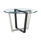 preview thumbnail 5 of 18, Devi 48 inch Glass and Black Steel Round Dining Table