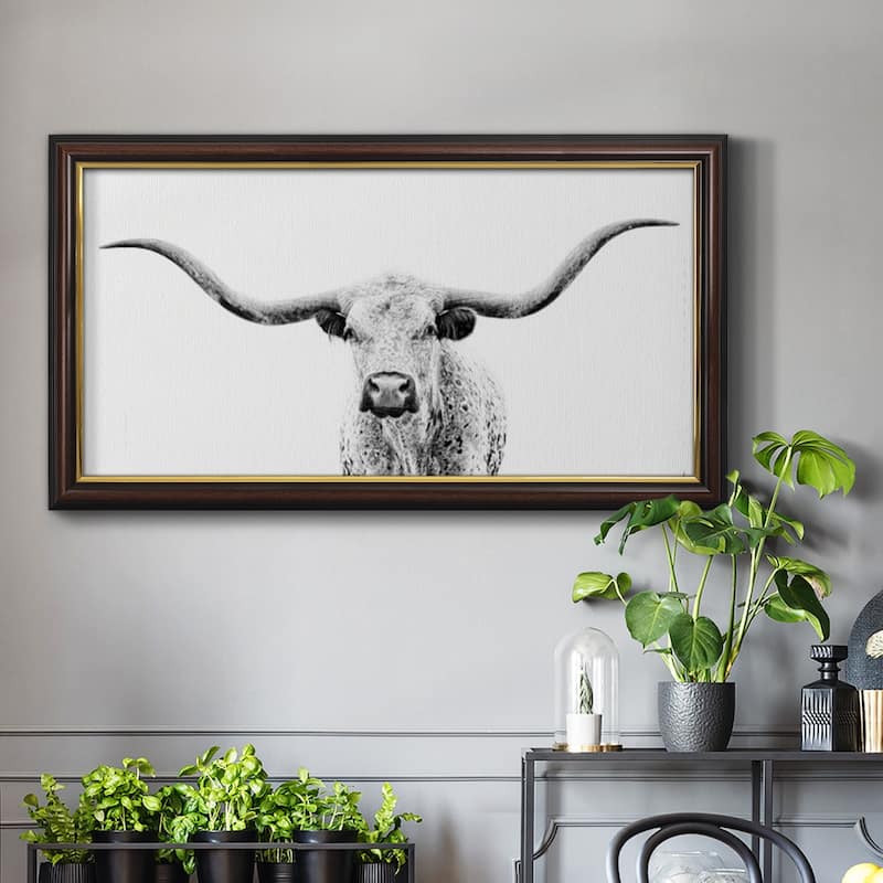 Longhorn Gaze Premium Framed Canvas- Ready to Hang