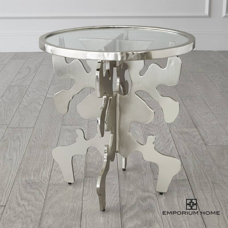 Ink Blot Side Table-Nickel