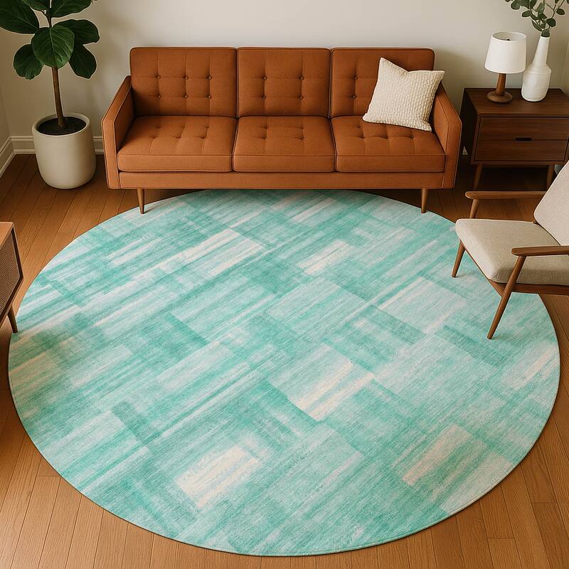 Machine Washable Indoor/ Outdoor Solid Hatches Chantille Rug