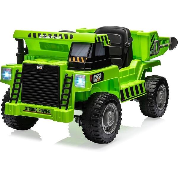 slide 2 of 7, Ride On Car Truck w/Remote Control & Electric Dump Bed Green