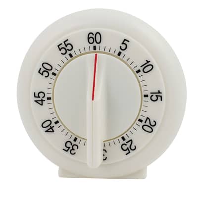 3.6x3.6x2-Inch 60-Minute Mechanical Kitchen Timers Pendulum Clock - White