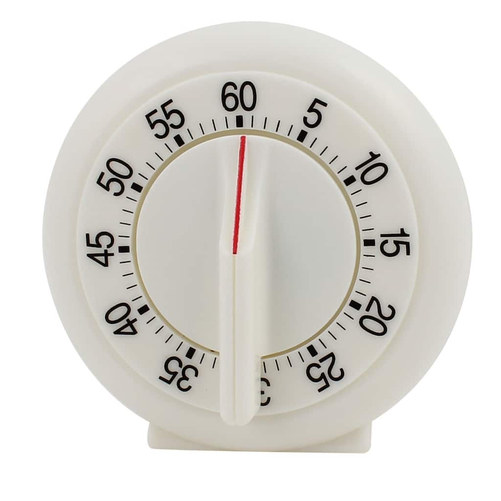 3.6x3.6x2-Inch 60-Minute Mechanical Kitchen Timers Pendulum Clock - White