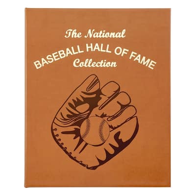 Graphic Image Baseball Hall of Fame Coffee Table Book, Leather, Tan