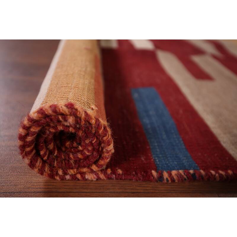 Kilim Qashqai Reversible Persian Vintage Rug Flatweave Wool Carpet - 4'7" X 7'3"