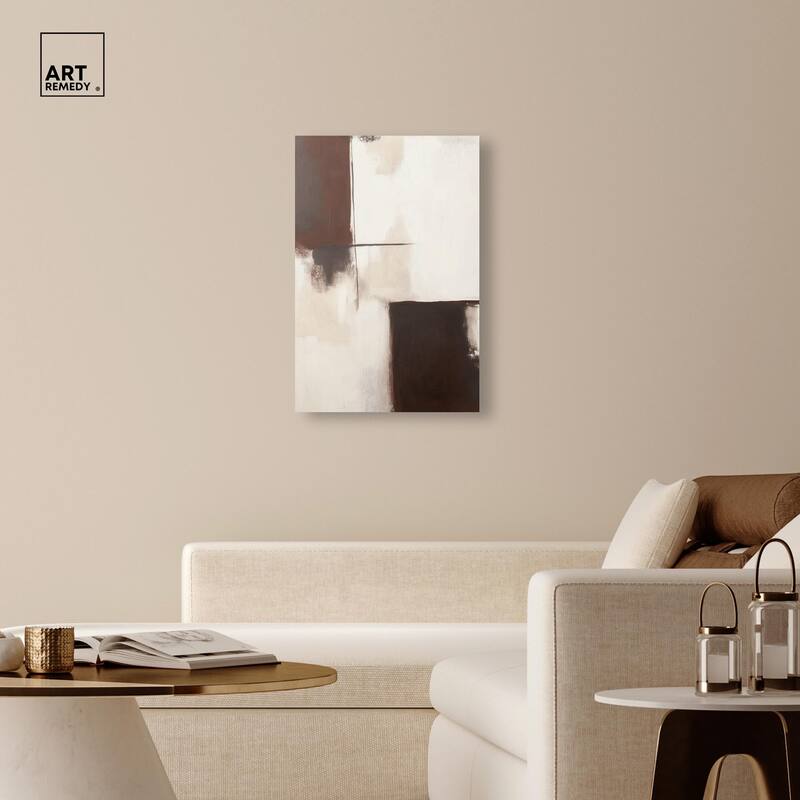 Burgundy and Beige Canvas by Art Remedy, Gallery Wrapped