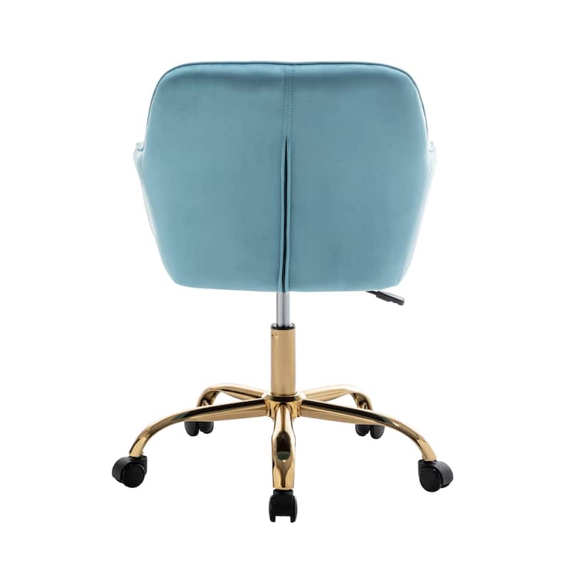 Porthos Home Belen Adjustable Office Chair, Velvet, Gold Metal Legs