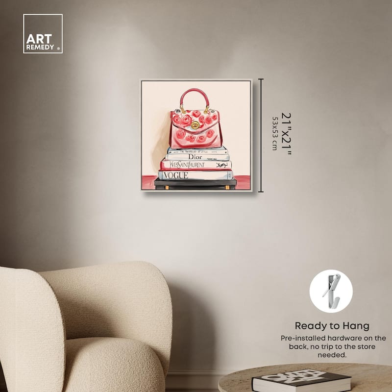 red flowers handbag Canvas by Art Remedy