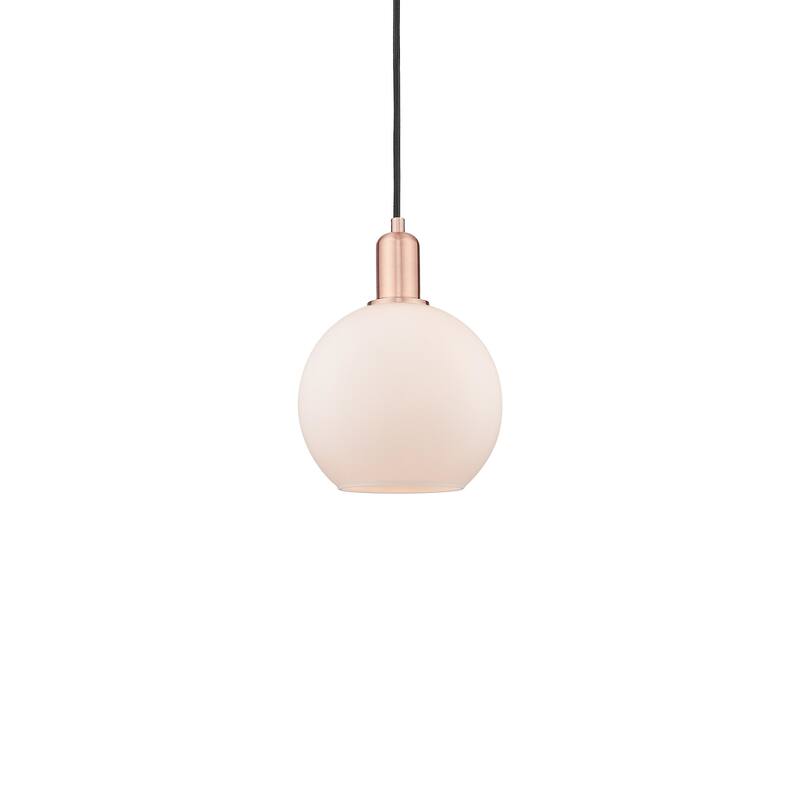 Innovations Lighting 716-1P-11-8 Athens Pendant Athens 8" Wide Mini - Antique Copper / Matte White