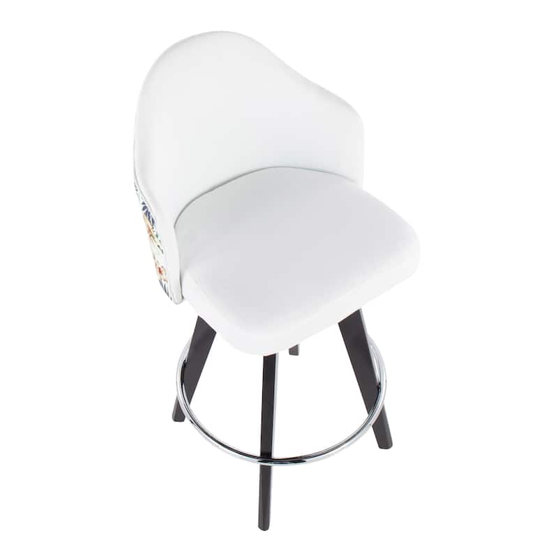 Carson Carrington Valsatra 26" Upholstered Counter Stool with Black Wood Base (Set of 2)