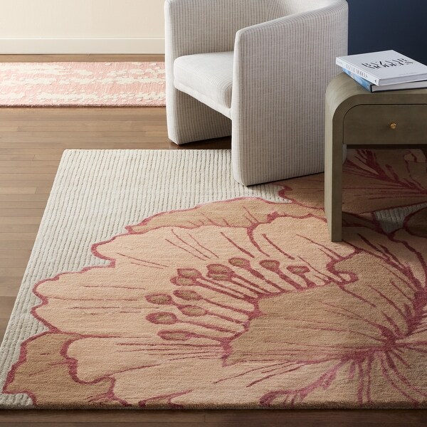 【超メルカリ市限定価格】Flower RUG illustrated flora NICOLE MILLER NEW YORK Flora Grandeur Bloom Handcrafted Wool Area